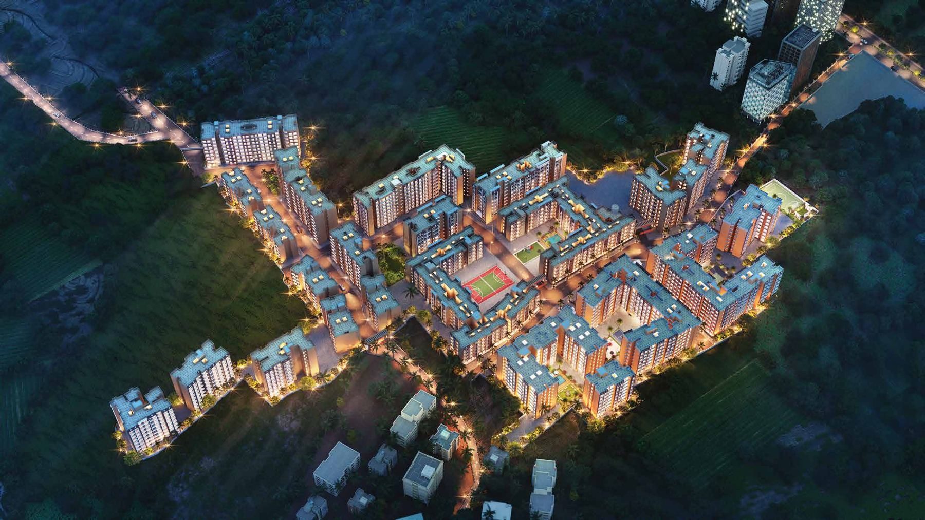 Aerial view of the township